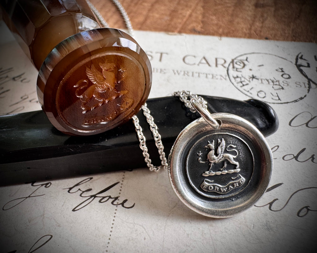 griffin wax seal necklace - FORWARD - wax seal jewelry