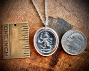 lion wax seal necklace - medieval wax seal jewelry