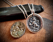 lion wax seal necklace - medieval wax seal jewelry