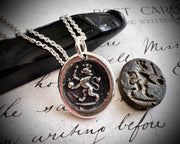lion wax seal necklace - medieval wax seal jewelry