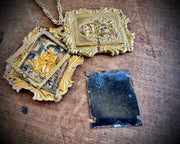 large Victorian lovers swivel locket with tintype photo - antique jewelry