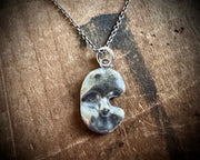 doll face necklace pendant - sterling silver Frozen Charlotte doll