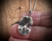 doll face necklace pendant - sterling silver Frozen Charlotte doll