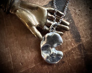 doll face necklace pendant - sterling silver Frozen Charlotte doll