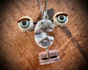 doll face necklace pendant - sterling silver Frozen Charlotte doll