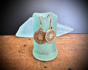 compass wax seal earrings - brass wax seal jewelry