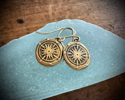 compass wax seal earrings - brass wax seal jewelry