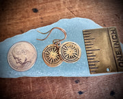 compass wax seal earrings - brass wax seal jewelry