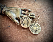 compass wax seal earrings - brass wax seal jewelry