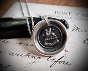 griffin wax seal necklace - FORWARD - impressed wax seal jewelry