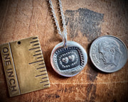 two hearts wax seal necklace - inseparable hearts - wax seal jewelry