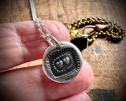 two hearts wax seal necklace - inseparable hearts - wax seal jewelry