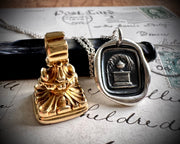 urn under a weeping willow tree - remember me - impressed mourning jewelry