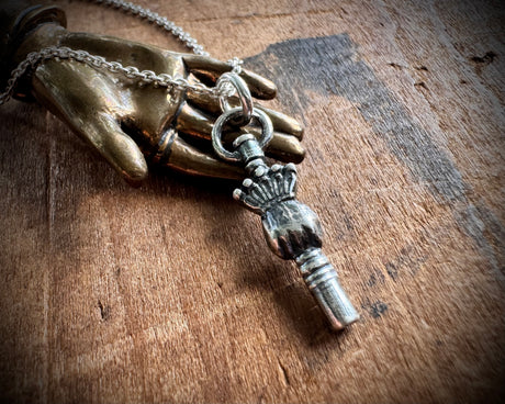 Victorian hand watch key charm