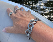 rusty old split lock washer link bracelet ... rustic silver hardware jewelry