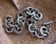 rusty old split lock washer link bracelet ... rustic silver hardware jewelry