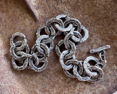 rusty old split lock washer link bracelet ... rustic silver hardware jewelry
