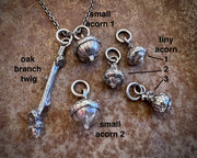 oak and acorn necklace pendant - botanical jewelry