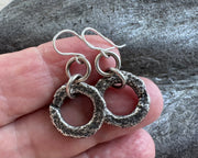 corroded split lock washer dangle earrings ... rustic silver brutalist hardware jewelry