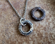 corroded split lock washer necklace pendant ... rustic silver hardware jewelry