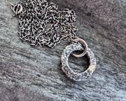 corroded split lock washer necklace pendant ... rustic silver hardware jewelry