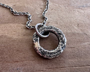 corroded split lock washer necklace pendant ... rustic silver hardware jewelry