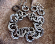 corroded split lock washer dangle earrings ... rustic silver brutalist hardware jewelry