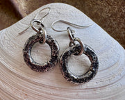 corroded split lock washer dangle earrings ... rustic silver brutalist hardware jewelry