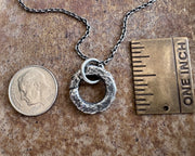corroded split lock washer necklace pendant ... rustic silver hardware jewelry