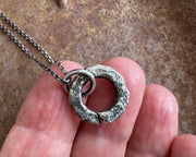 corroded split lock washer necklace pendant ... rustic silver hardware jewelry