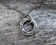 corroded split lock washer necklace pendant ... rustic silver hardware jewelry