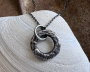 corroded split lock washer necklace pendant ... rustic silver hardware jewelry