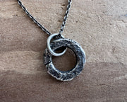 corroded split lock washer necklace pendant ... rustic silver hardware jewelry