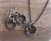 corroded split lock washer dangle earrings ... rustic silver brutalist hardware jewelry