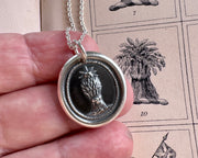 wheat sheaf wax seal necklace - bountiful wax seal jewelry