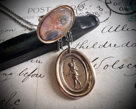 custom for S - devil and cupid wax seal necklace - LE DIABLE EMPORTE
