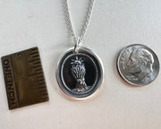 wheat sheaf wax seal necklace - bountiful wax seal jewelry