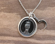 wheat sheaf wax seal necklace - bountiful wax seal jewelry