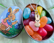 sweet bunny necklace pendant ... gold peeps Easter jewelry
