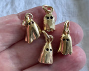 ghost necklace charm - gold vermeil ghost jewelry