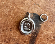 custom for A - crescent moon wax seal necklace - platinum