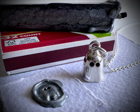 impressionable Isabella ghost pendant - ghost wax seal jewelry