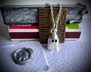 impressionable Isabella ghost pendant - ghost wax seal jewelry