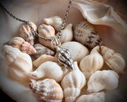 whelk shell spiral necklace pendant in sterling silver
