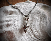 whelk shell spiral necklace pendant in sterling silver