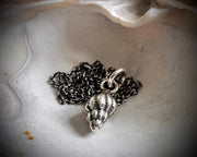 whelk shell spiral necklace pendant in sterling silver