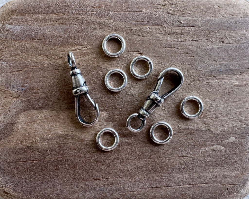 custom for T - dog clips - silver watch swivel lock clasp charm holder