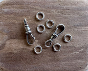 custom for T - dog clips - silver watch swivel lock clasp charm holder