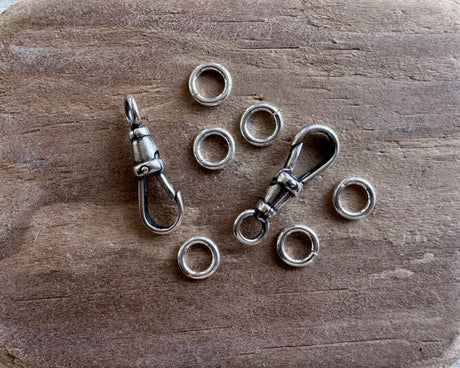 custom for T - dog clips - silver watch swivel lock clasp charm holder