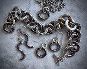 rusty old split lock washer link bracelet ... rustic silver hardware jewelry